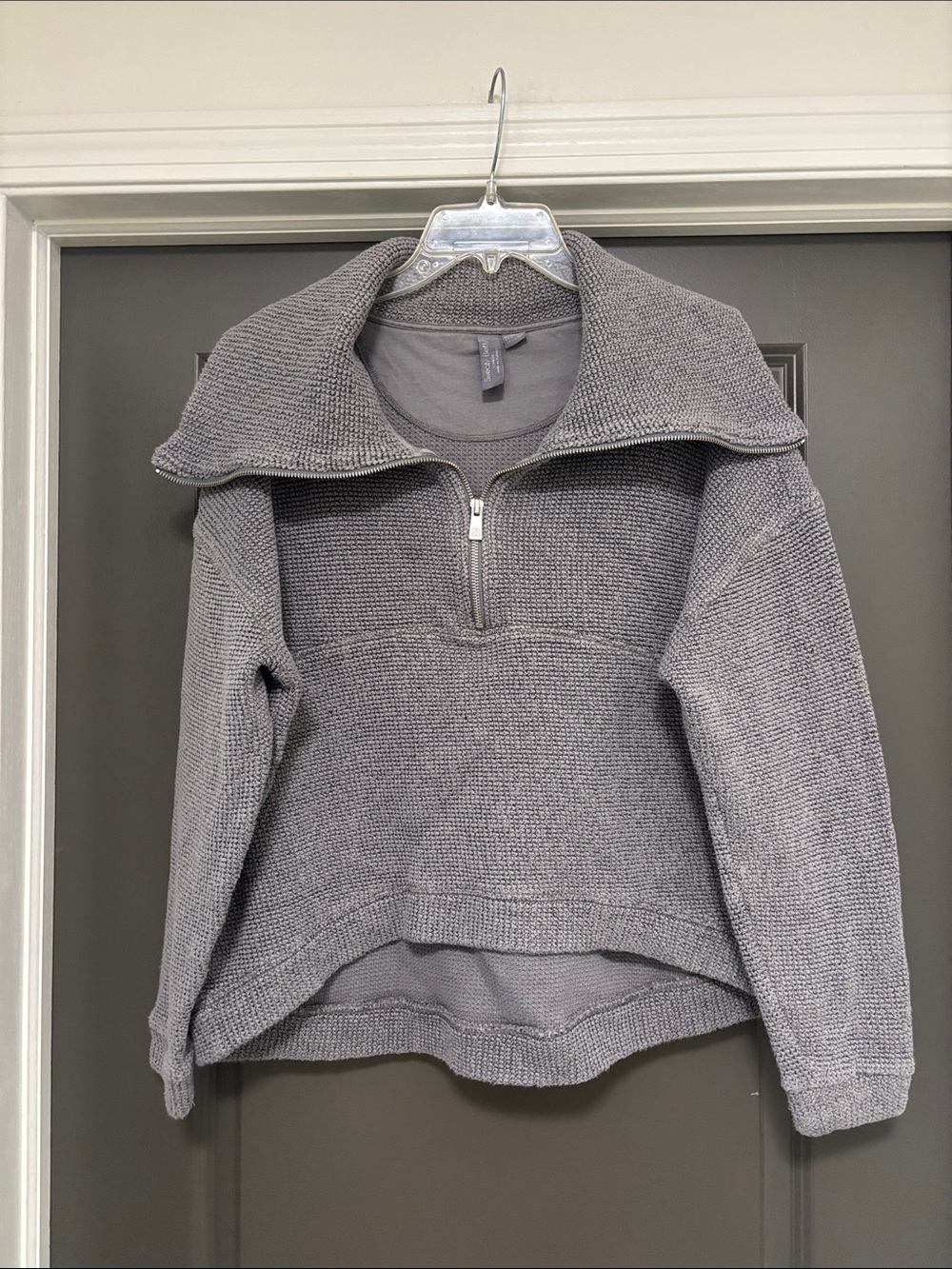 Sweaty Betty Gray Half-Zip Knit Sweater